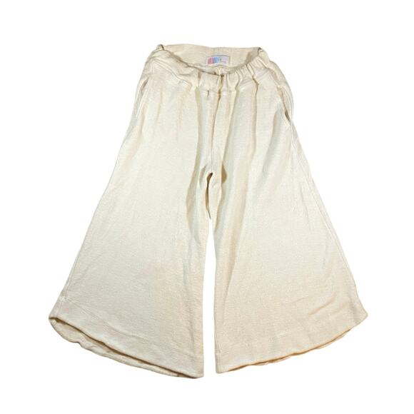 Free People Pants - Free People Beach Terry Cotton Buttercream Wide Leg Pants - XS